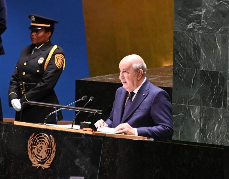 Algerian President Abdelmadjid Tebboune reiterated Algeria’s support for the Palestinian cause during a speech at the 78th session of the United Nations General Assembly