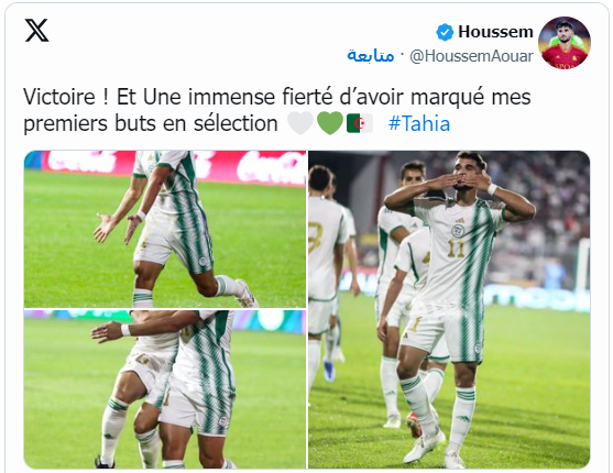 Hassam Awad Expresses Pride After Scoring a Double for Algeria’s National Team