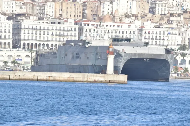 US Military Ship Docks at Algiers Port