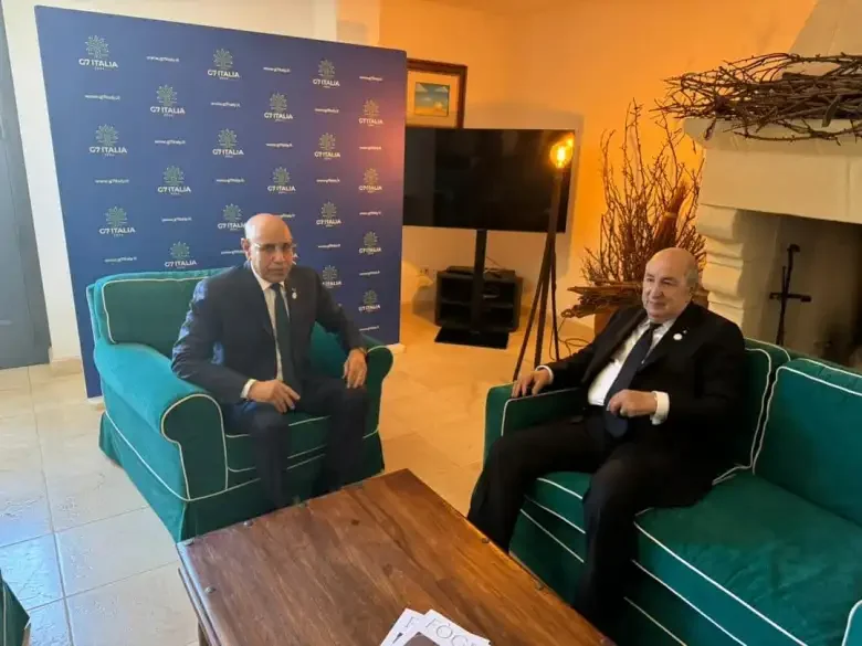 President Tebboune Meets His Mauritanian Counterpart