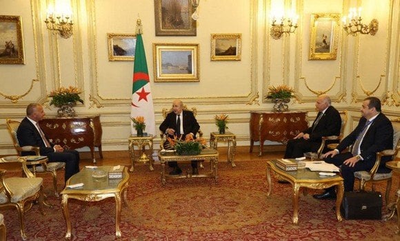 Algerian President Abdelmadjid Tebboune Meets with Egyptian Businessman Ahmed Sadek El Sewedy in Cairo