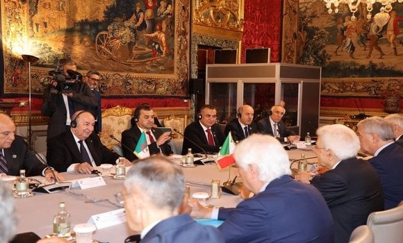 Talks Between the President of the Republic and His Italian Counterpart in Rome Expand to Members of Both Delegations