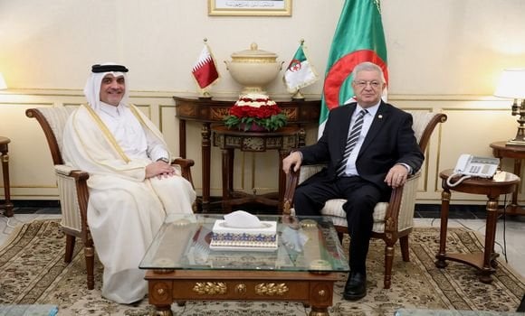 Algerian Council of the Nation President Receives Qatari Ambassador
