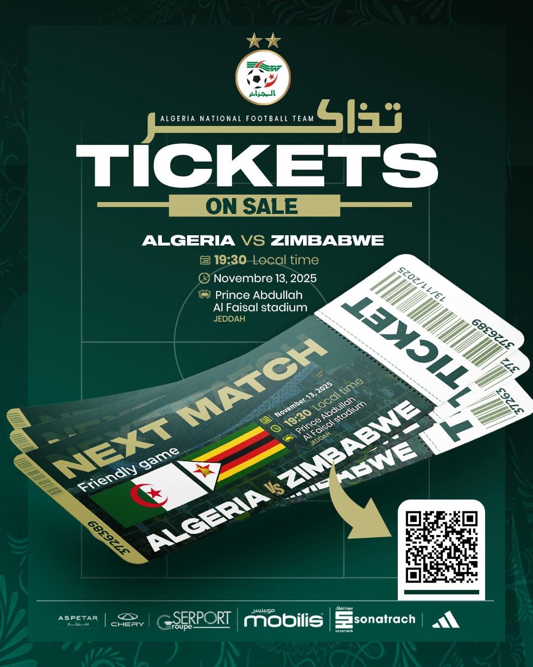 Algeria vs. Zimbabwe Friendly: Ticket Sales Now Open