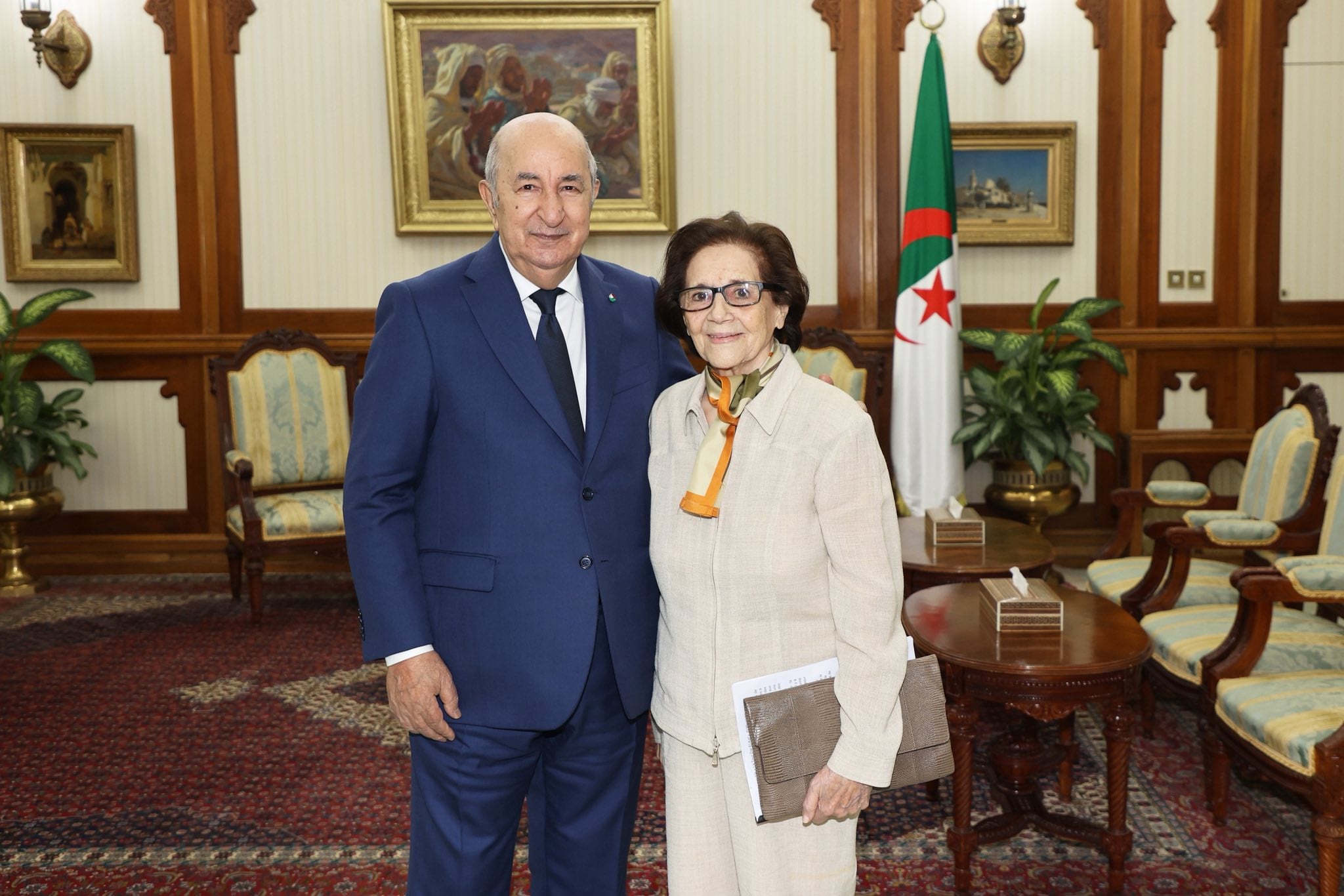 President Tebboune Welcomes National Heroine Djamila Bouhired