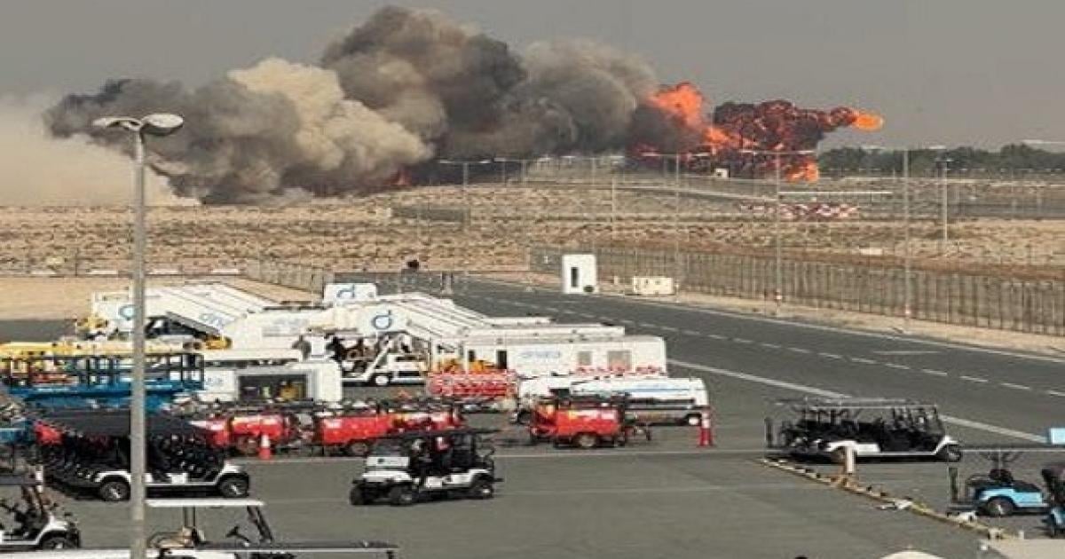Indian Fighter Jet Crashes at Dubai Airshow