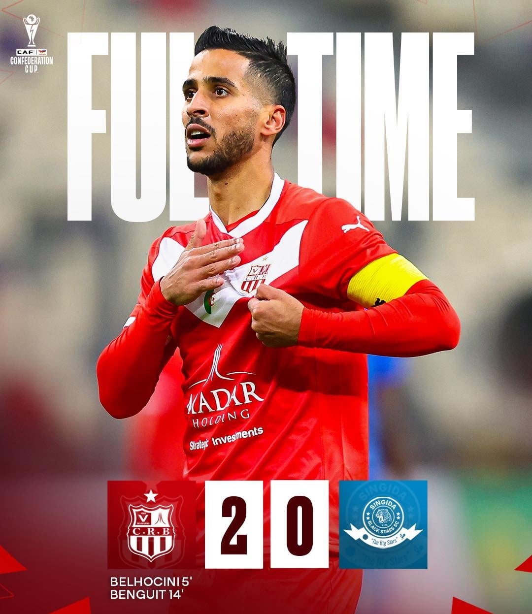 CR Belouizdad Secures Victory Over Singida Fountain Gate