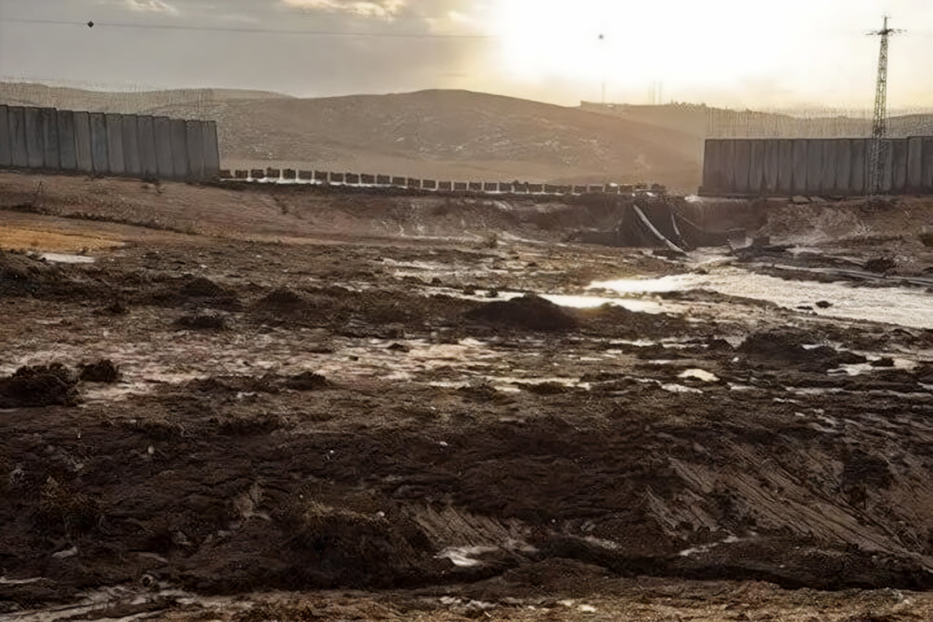 West Bank Barrier Breached After Heavy Rains Cause Partial Collapse