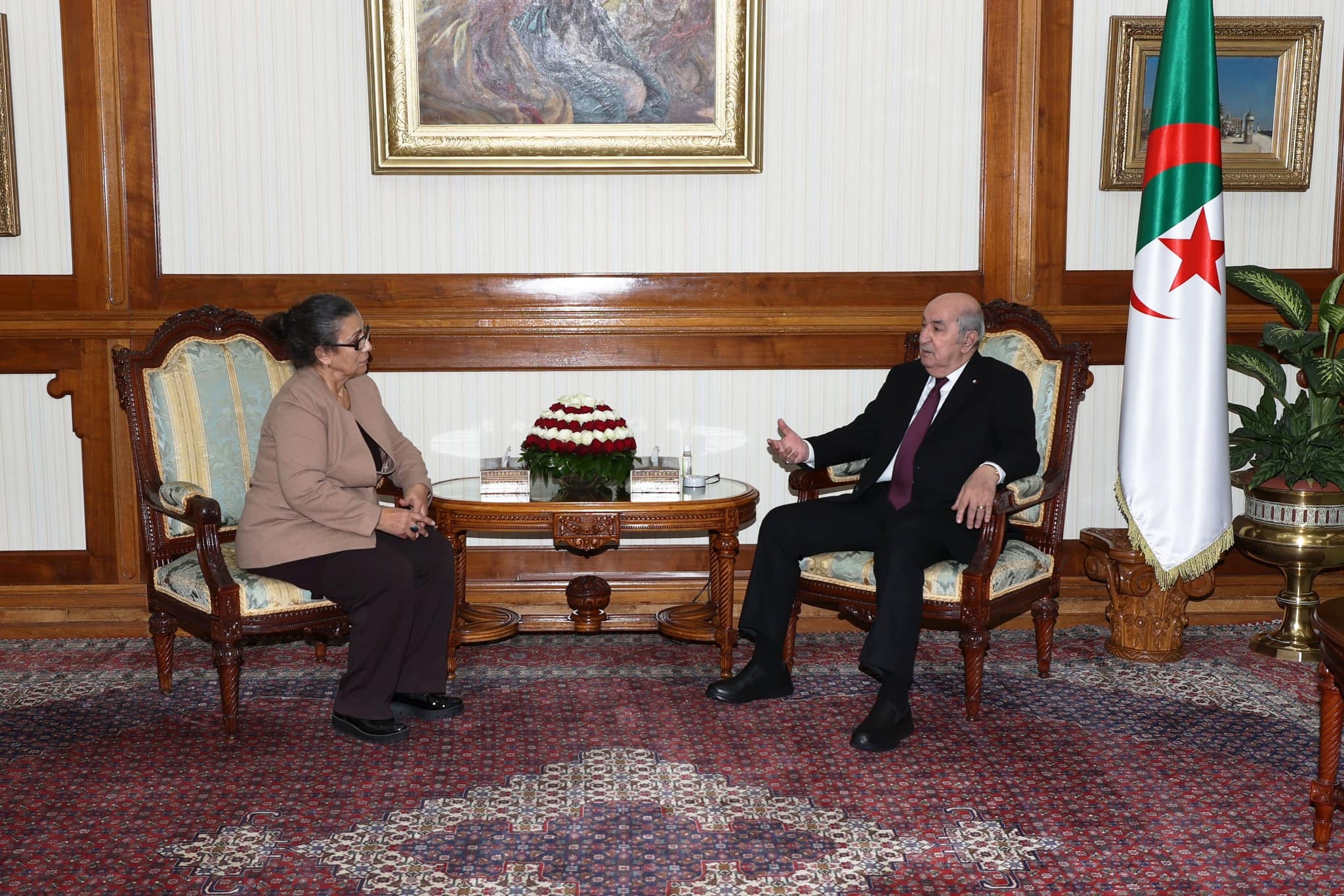 President Tebboune Meets with Workers’ Party Leader Louisa Hanoune
