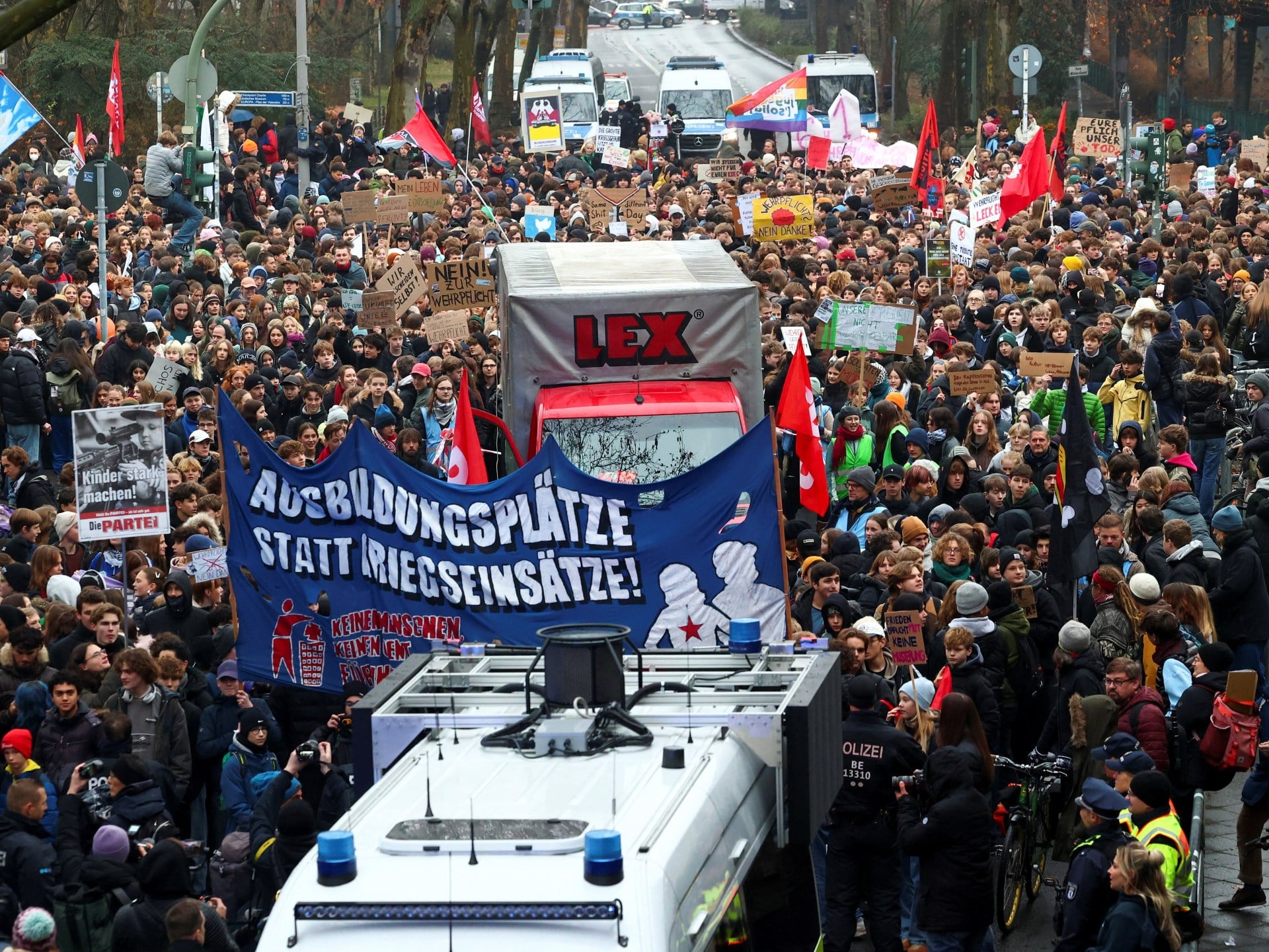 German Students Protest Military Recruitment Law