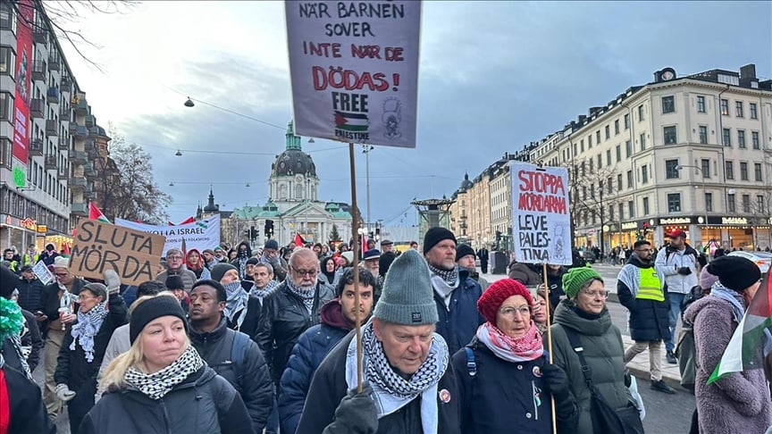 Stockholm Rally Condemns Gaza Ceasefire Violations