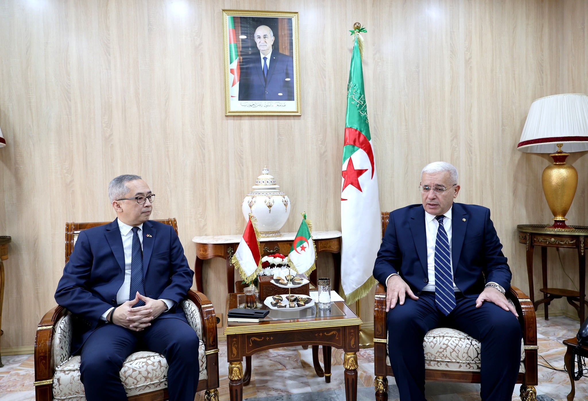 Boughali Receives Indonesian Ambassador to Algeria