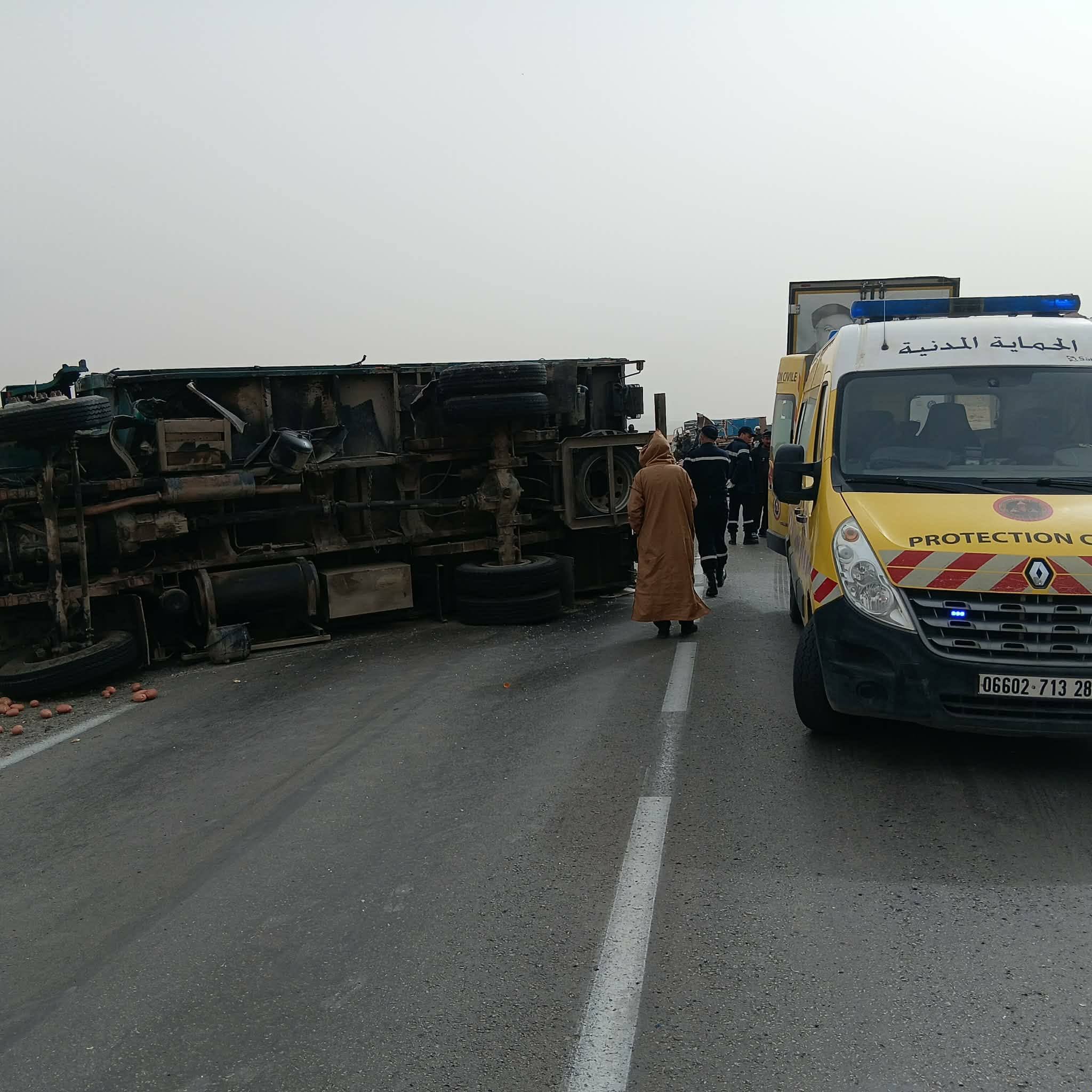 M’Sila: One Dead and Three Injured in Collision Between Two Trucks