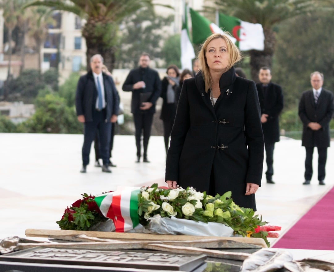 Meloni lays a wreath at the Martyr’s Memorial