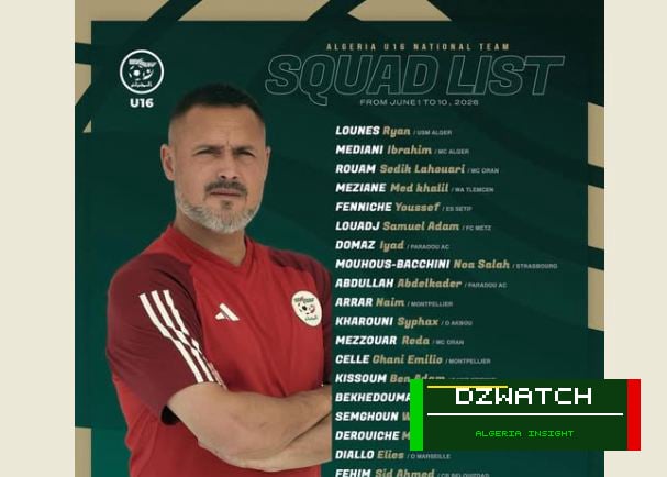 Algeria’s U16 National Team Reveals Squad for Saudi Arabia Friendlies