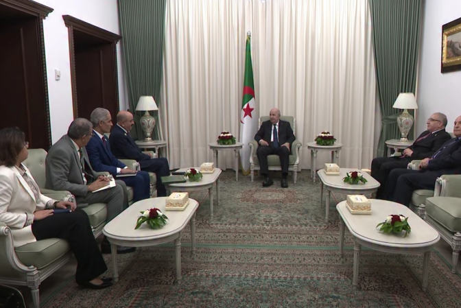 Algerian President Abdelmadjid Tebboune Receives Tunisian Foreign Minister Mohamed Ali Nafti