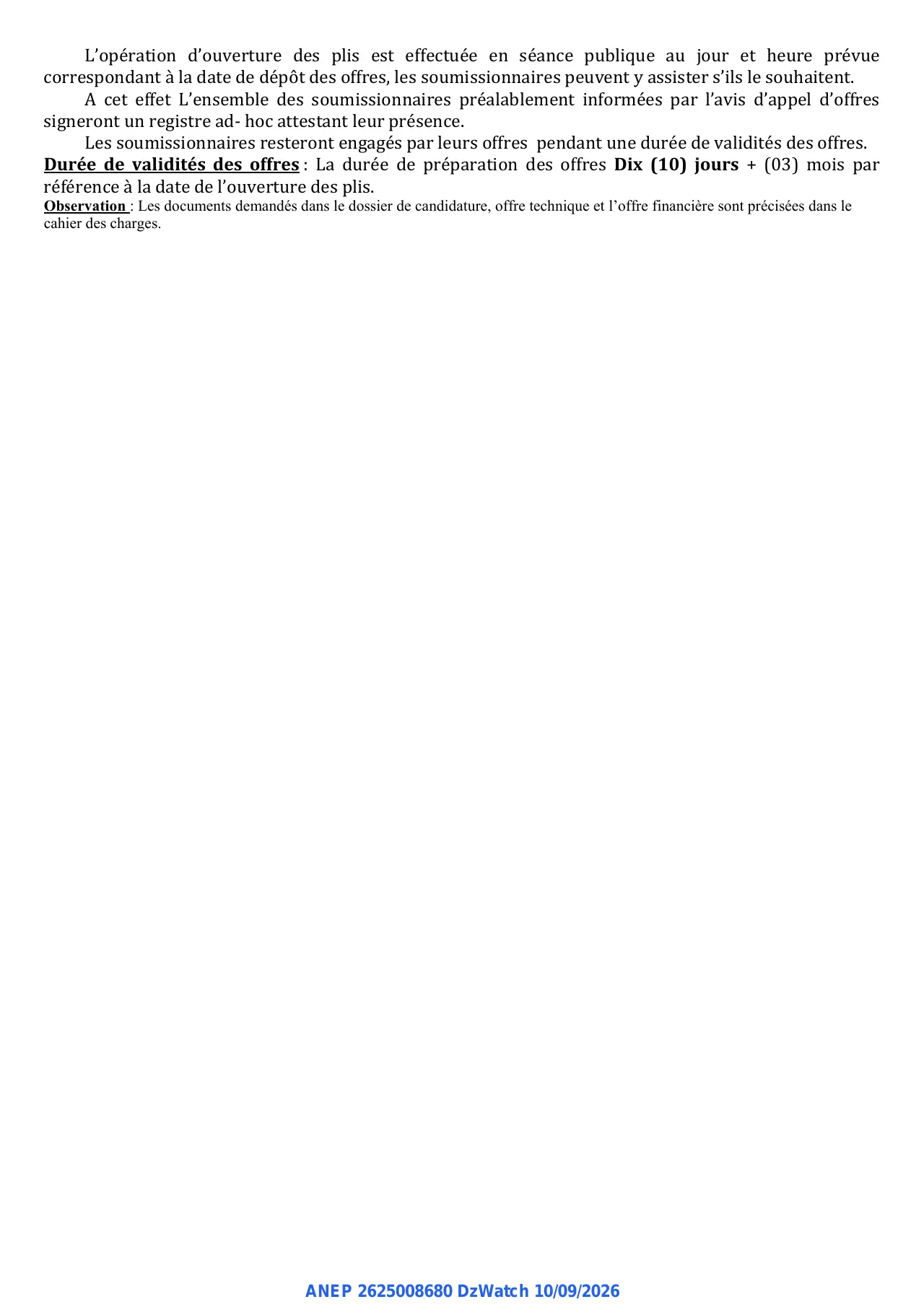 Annonce ANEP 2625008680 : Avis d'appel d'offres national ouvert avec exigence de capacités minimales, DIRECTION DE LA SANTE ET DE LA POPULATION WILAYA DE JIJEL