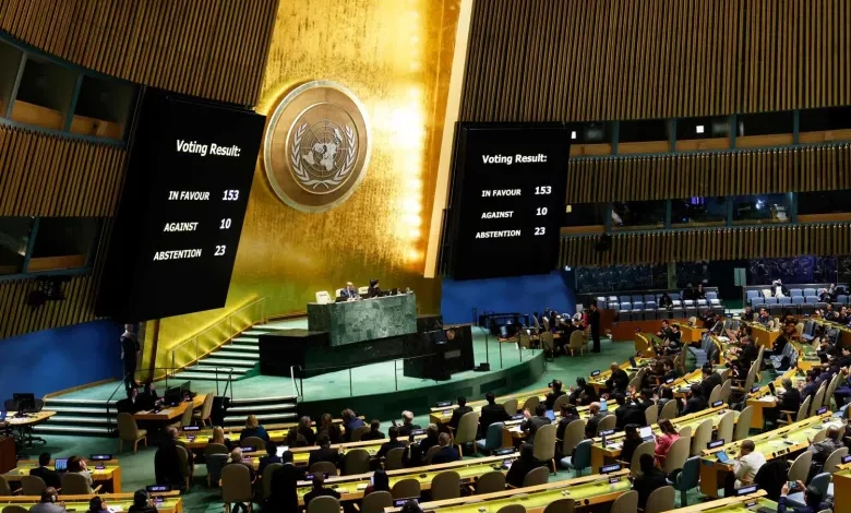 United Nations General Assembly Resolution Gaza Ceasefire