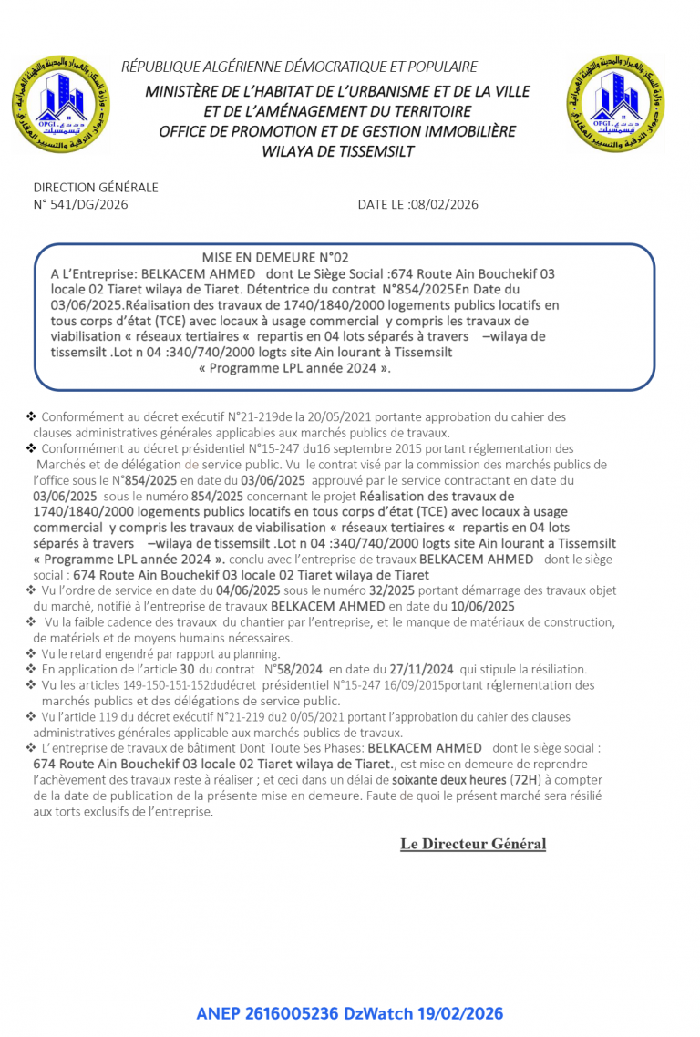 MISE EN DEMEURE N°02