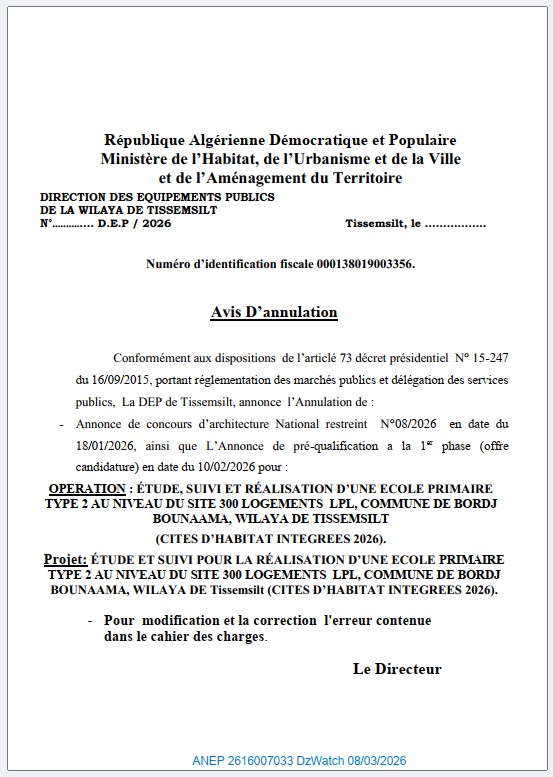 Avis D’annulation