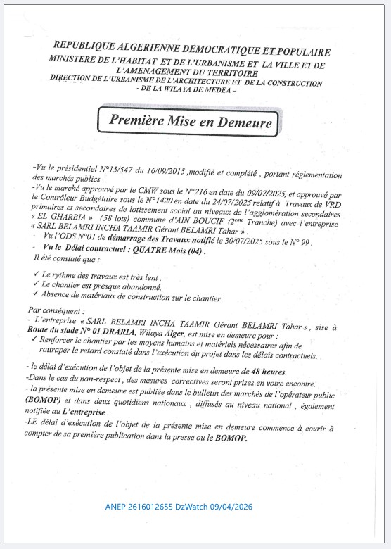 Première Mise en Demeure