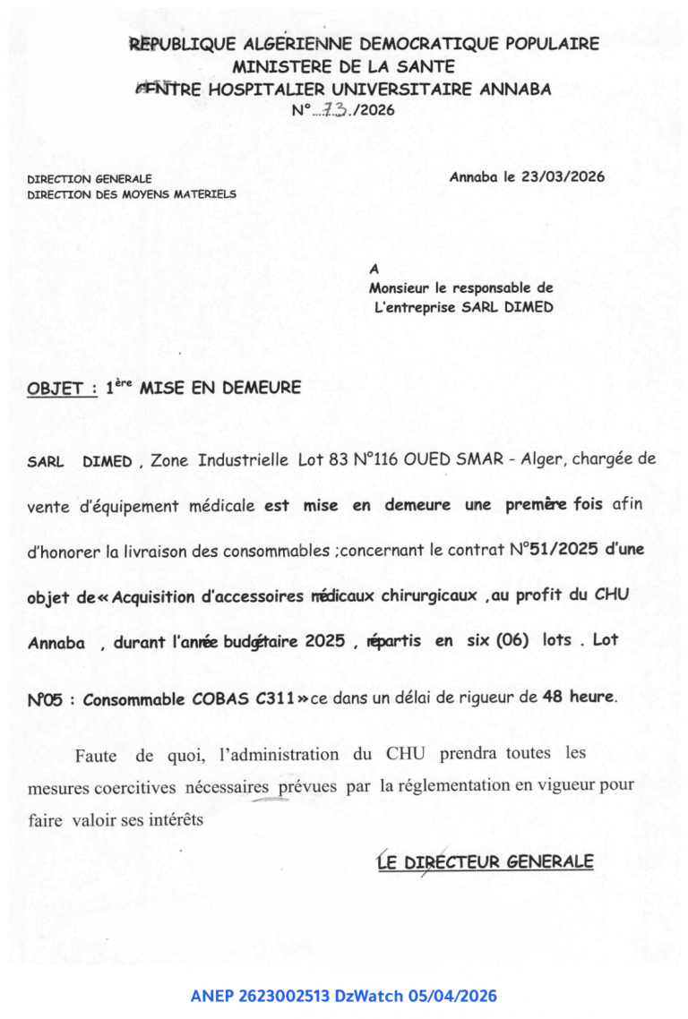 1ère MISE EN DEMEURE