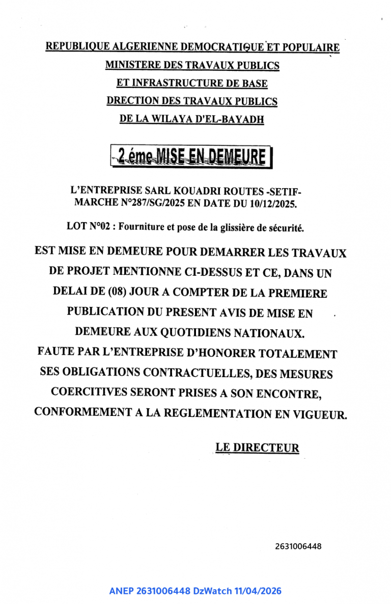 2 éme MISE EN DEMEURE