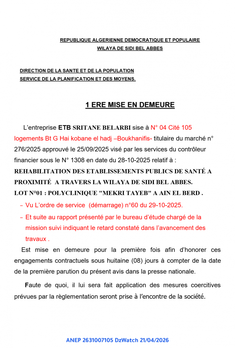 1 ERE MISE EN DEMEURE