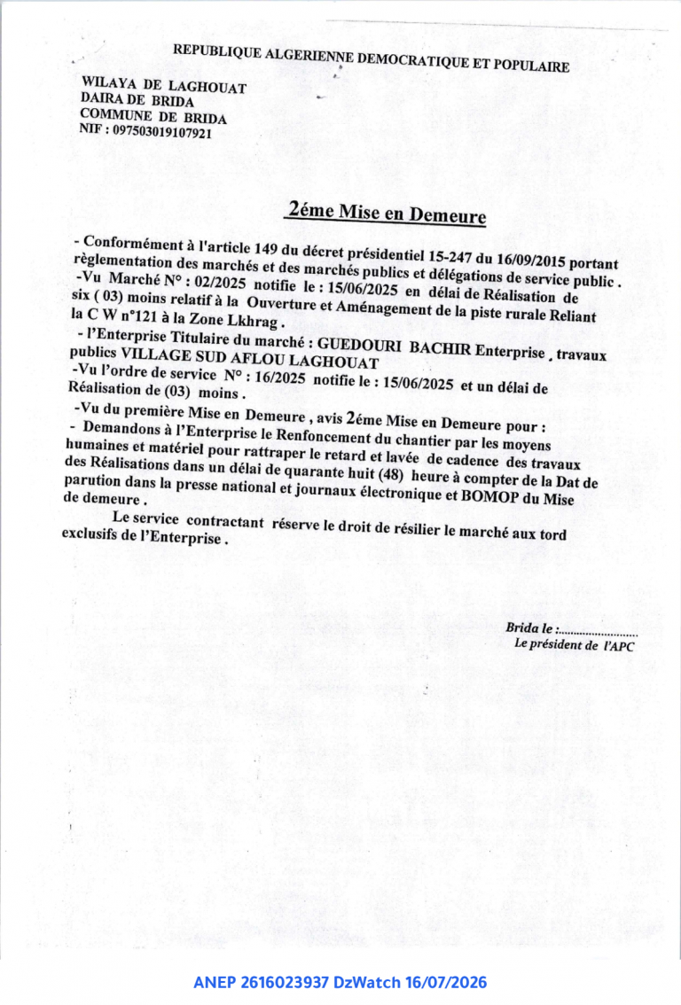 2éme Mise en Demeure