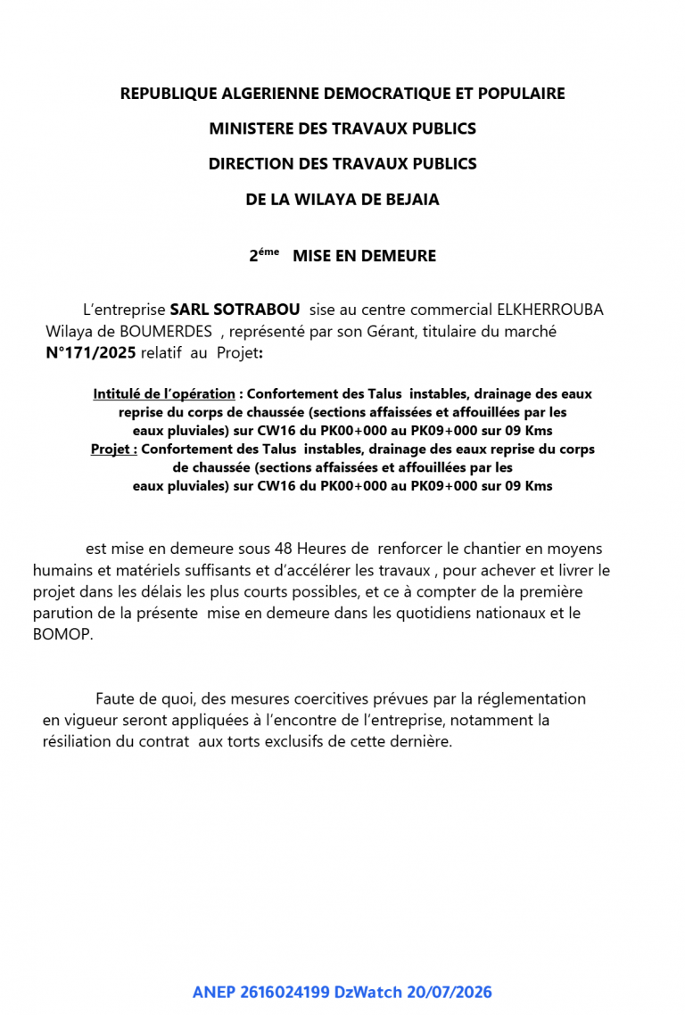 2ème MISE EN DEMEURE