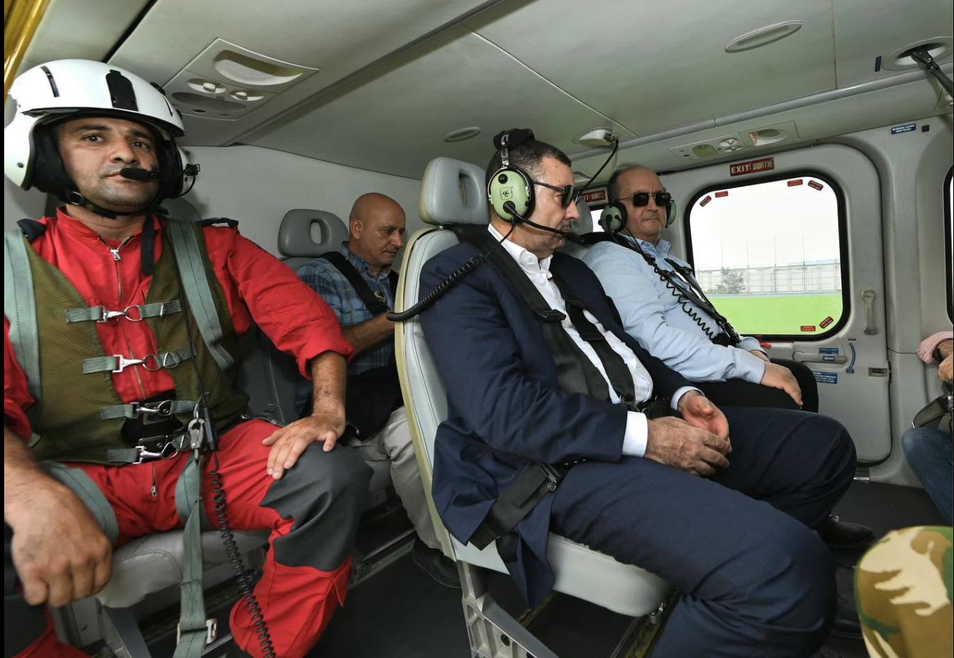 Ghrib Conducts Aerial Inspection of Jijel Fire-Hit Areas