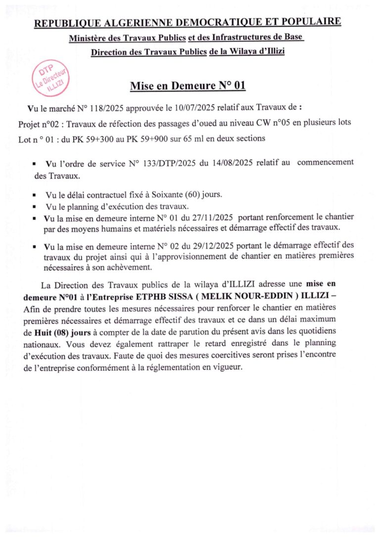Mise en Demeure